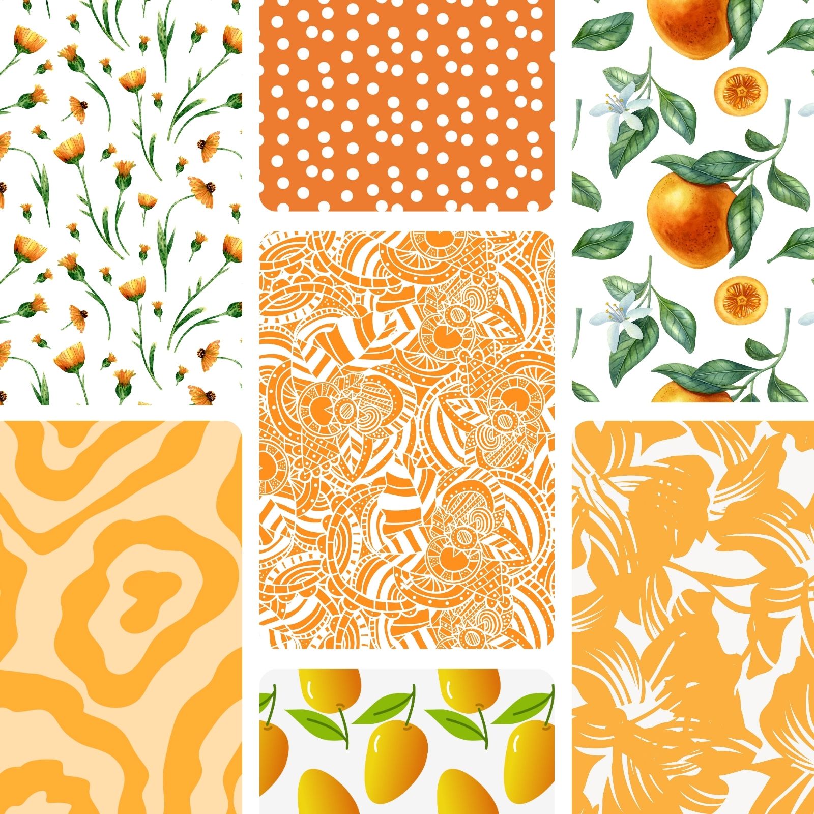 Diseño Bento Grid Naranja